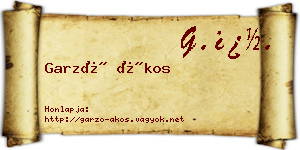 Garzó Ákos névjegykártya